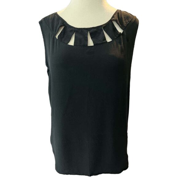 Medium EJ Harper Black Silk Sleeveless Blouse - G - Picture 1 of 4
